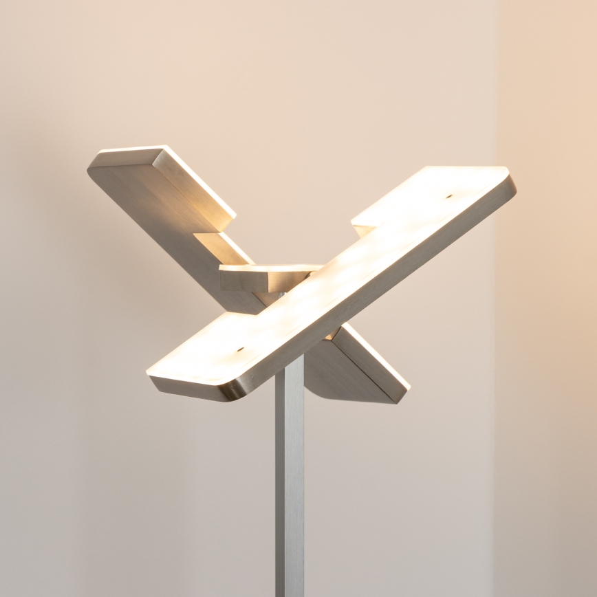 Eglo 33182 - Φωτιστικό δαπέδου LED Dimmable SOLANO 1xLED/26W/230V +1xLED/3,2W 3000K ματ χρώμιο