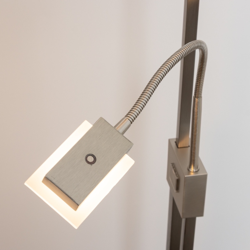 Eglo 33182 - Φωτιστικό δαπέδου LED Dimmable SOLANO 1xLED/26W/230V +1xLED/3,2W 3000K ματ χρώμιο