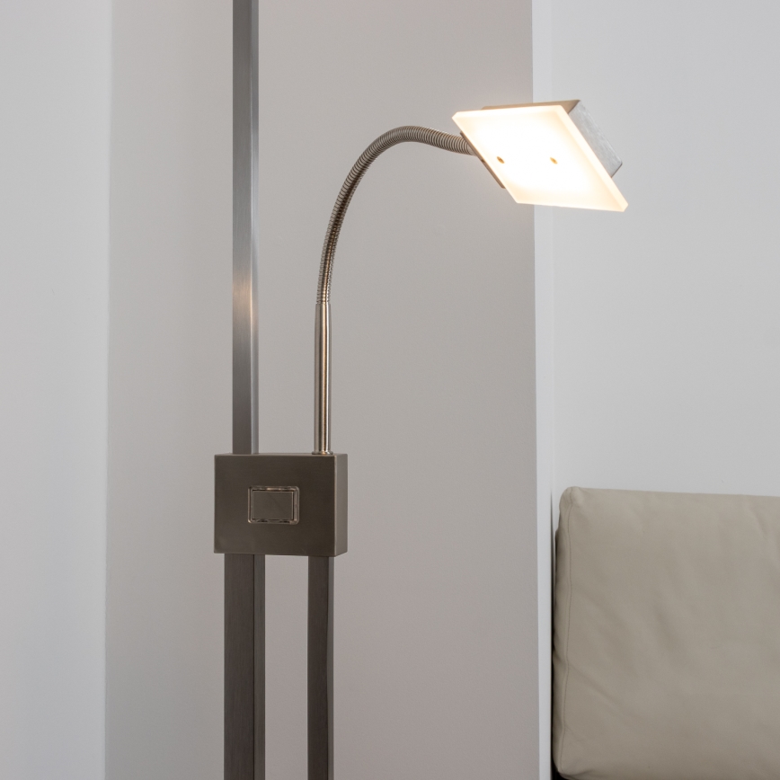 Eglo 33182 - Φωτιστικό δαπέδου LED Dimmable SOLANO 1xLED/26W/230V +1xLED/3,2W 3000K ματ χρώμιο