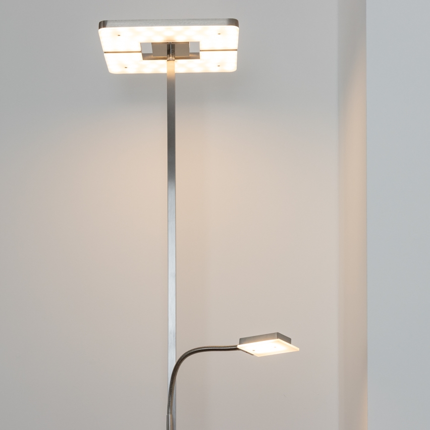 Eglo 33182 - Φωτιστικό δαπέδου LED Dimmable SOLANO 1xLED/26W/230V +1xLED/3,2W 3000K ματ χρώμιο