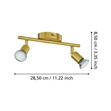 Eglo - LED Σποτ 2xGU10/2,8W/230V 3000K χρυσό