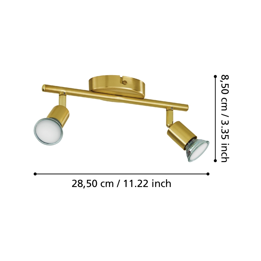Eglo - LED Σποτ 2xGU10/2,8W/230V 3000K χρυσό