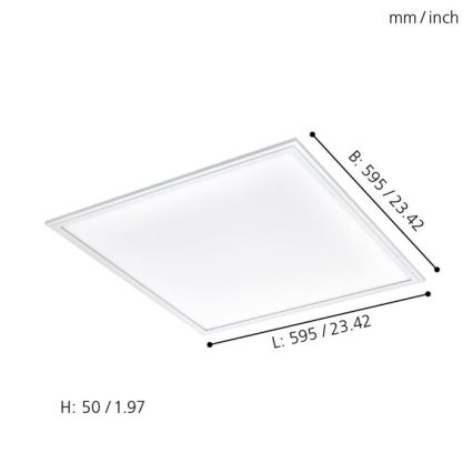 Eglo 33204 - LED RGBW Φωτιστικό dimming SALOBRENA-C LED/34W/230V 2700-6500K + τηλεχειριστήριο
