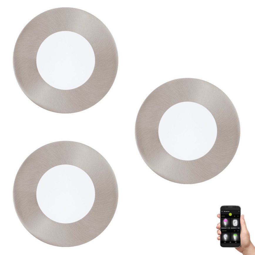 Eglo 33216 - Σετ 3x ρυθμιζόμενα χωνευτά φωτιστικά οροφής LED RGBW FUEVA-C LED/3W/230V Ø 8,5 cm