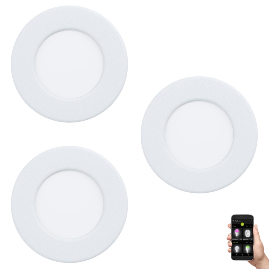 Eglo 33217 - ΣΕΤ 3xLED RGBW Χωνευτό φωτιστικό οροφής dimming FUEVA LED/3W/230V