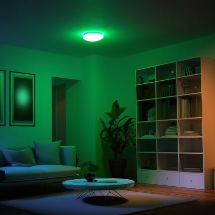 Eglo 33219 - Ρυθμιζόμενο φωτιστικό οροφής LED RGBW GIRON-C LED/17W/230V διάμ. 30 cm λευκό