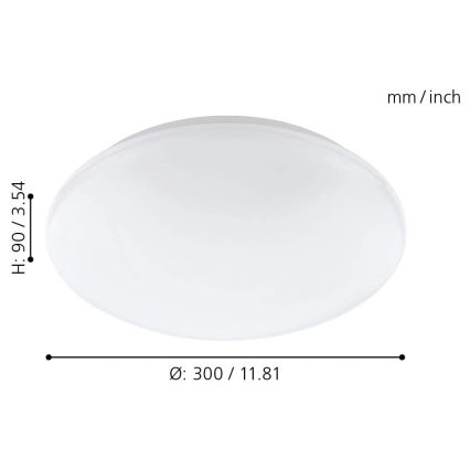 Eglo 33219 - Ρυθμιζόμενο φωτιστικό οροφής LED RGBW GIRON-C LED/17W/230V διάμ. 30 cm λευκό