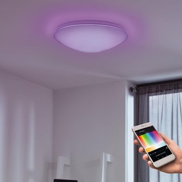 Eglo 33219 - LED RGBW Ρυθμιζόμενο φωτιστικό οροφής GIRON-C LED/17W/230V Ø 30 cm λευκό