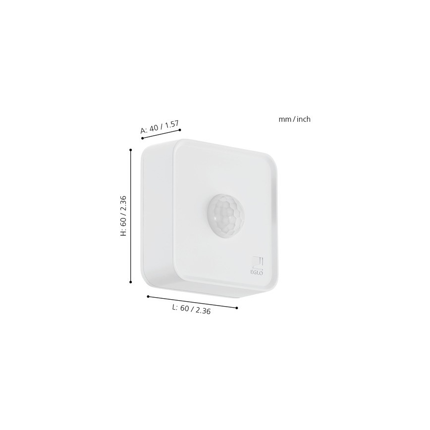 Eglo 33236 - Εξωτερικός ανιχνευτής κίνησης CONNECT SENSOR 3xAA 12 μ. λευκός IP44