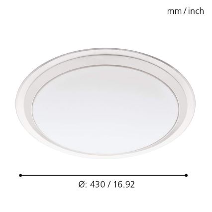 Eglo 33255 - LED RGBW Ρυθμιζόμενο φωτιστικό οροφής COMPETA-C LED/17W/230V 2700-6500K Ø 43 εκ.