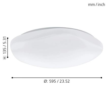Eglo 33272 - LED RGBW Dimmable φωτιστικό οροφής TOTARI-C LED/34W/230V 2700-6500K λευκό + τηλεχειριστήριο
