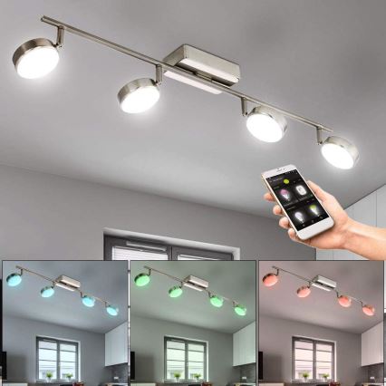 Eglo 33274 - LED RGBW Dimmable σποτ CORROPOLI-C 4xLED/5W/230V