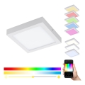 Eglo 33316 - Ρυθμιζόμενο φωτιστικό οροφής LED RGBW FUEVA-C LED/15,6W/230V 2700-6500K 22,5x22,5 cm λευκό