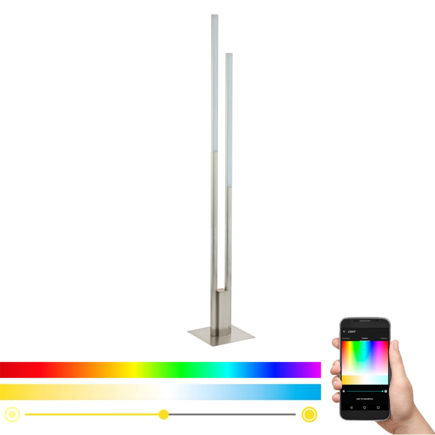 Eglo 33323 - LED RGBW Ρυθμιζόμενο επιδαπέδιο φωτιστικό FRAIOLI-C LED/34W/230V 2700-6500K ματ χρώμιο