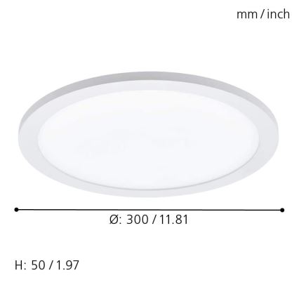 Eglo 33341 - Ρυθμιζόμενο φωτιστικό οροφής LED RGBW SARSINA-C LED/16W/230V 2700-6500K Ø 30 cm + τηλεχειριστήριο
