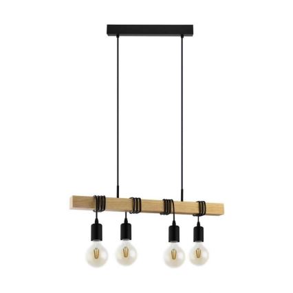 Eglo 33378 -  Κρεμαστό φωτιστικό οροφής LED TOWNSHEND 4xE27/4W/230V 2200K μπεζ/μαύρο
