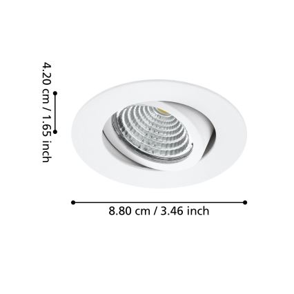 Eglo - ΣΕΤ 3xLED Dimmable φωτιστικά 3xLED/6W/230V λευκό
