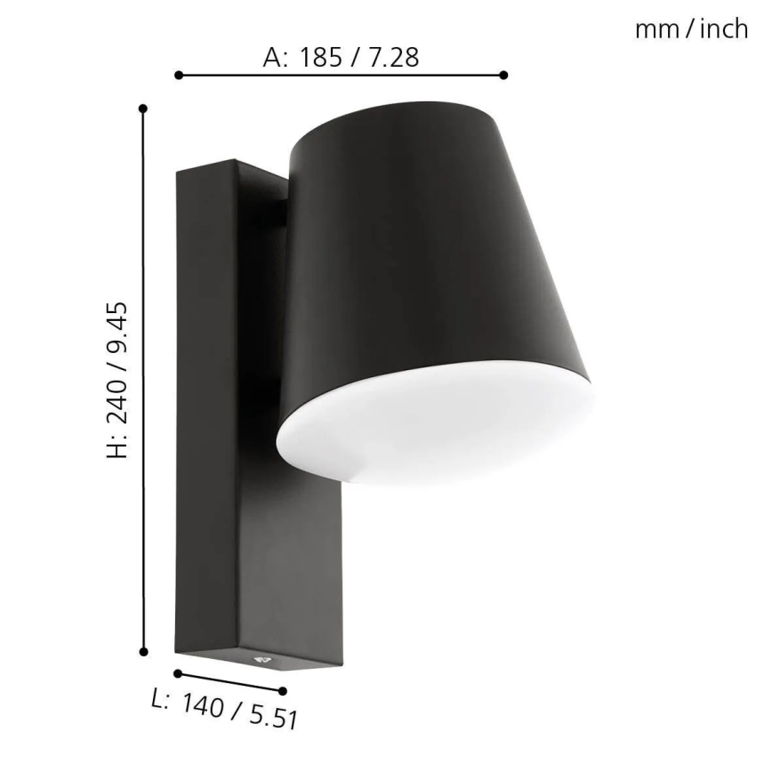 Eglo 33559 - LED Ρυθμιζόμενο εξωτερικό επιτοίχιο φωτιστικό CALDIERO-C 1xE27/9W/230V IP44