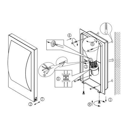 Eglo 33569 - LED εξωτερικό επιτοίχιο φωτιστικό VERRES-C 1xE27/9W/230V IP44 ματ χρώμιο
