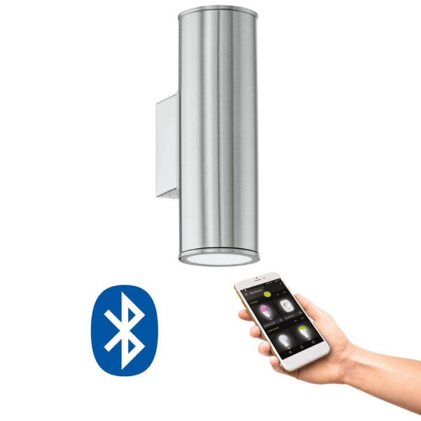 Eglo 33582 - LED RGBW Ρυθμιζόμενος εξωτερικός φωτισμός τοίχου RIGA 2xGU10/5W/230V IP44