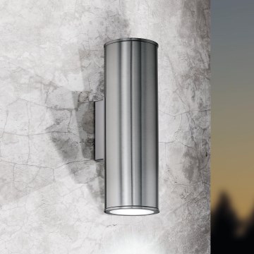 Eglo 33582 - LED RGBW Ρυθμιζόμενος εξωτερικός φωτισμός τοίχου RIGA 2xGU10/5W/230V IP44