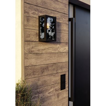 Eglo - Επιτοίχιο φωτιστικό εξωτερικού χώρου 1xE27/60W/230V IP44 μαύρο