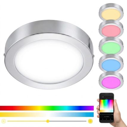 Eglo 33667 - LED RGBW Ρυθμιζόμενο φωτιστικό οροφής μπάνιου FUEVA-C LED21W/230V διάμ. 30 εκ. IP44