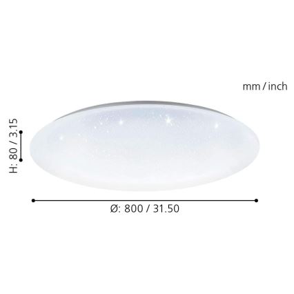 Eglo 33669 - LED RGBW Dimmable φωτιστικό οροφής TOTARI-C LED/43W/230V 2700-6500K λευκό + τηλεχειριστήριο