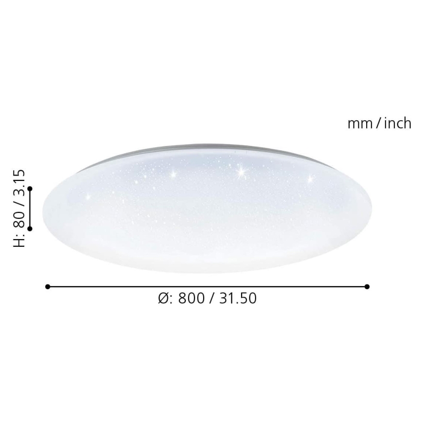 Eglo 33669 - LED RGBW Dimmable φωτιστικό οροφής TOTARI-C LED/43W/230V 2700-6500K λευκό + τηλεχειριστήριο