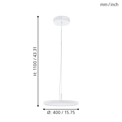 Eglo 33675 - LED RGBW Κρεμαστό φωτιστικό οροφής ντιμαριζόμενο CERIGNOLA-C LED/21W/230V 2700-6500K + τηλεχειριστήριο