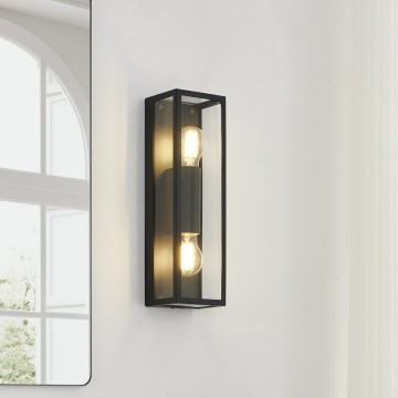 Eglo 33856 - Εξωτερικό φωτιστικό τοίχου ALAMONTE 2xE27/60W/230V IP44 μαύρο