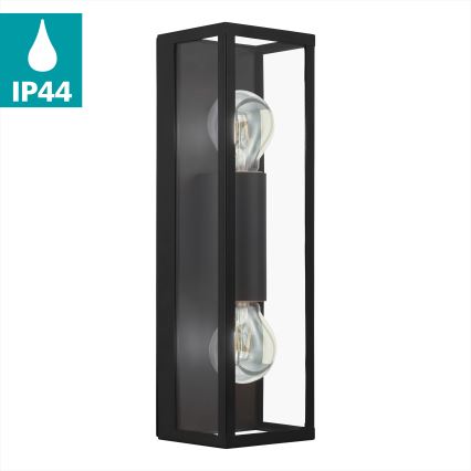 Eglo 33856 - Εξωτερικό φωτιστικό τοίχου ALAMONTE 2xE27/60W/230V IP44 μαύρο