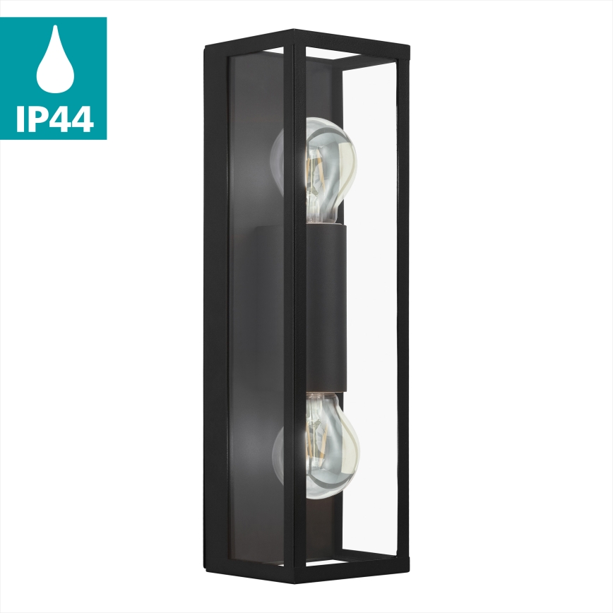 Eglo 33856 - Εξωτερικό φωτιστικό τοίχου ALAMONTE 2xE27/60W/230V IP44 μαύρο