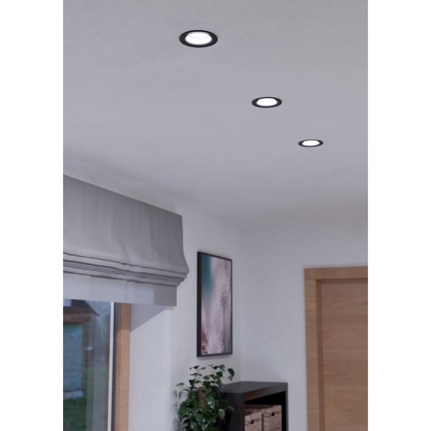 Eglo - LED Dimmable χωνευτό φωτιστικό/6W/230V μαύρο