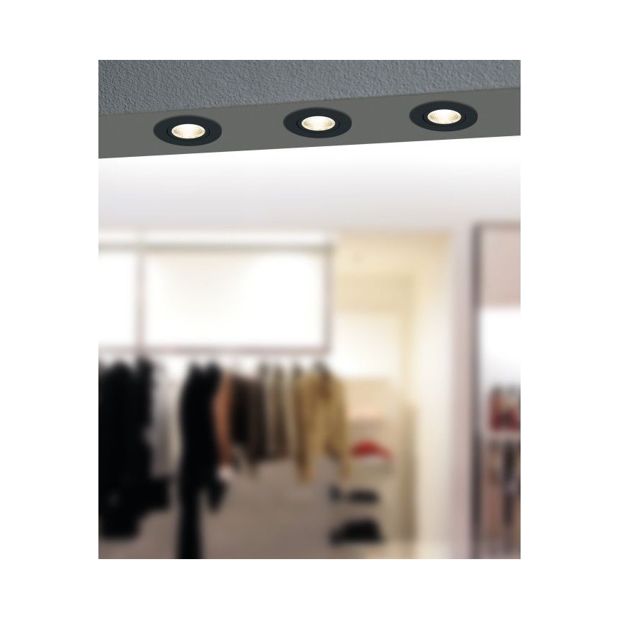 Eglo - LED Dimmable χωνευτό φωτιστικό/6W/230V μαύρο
