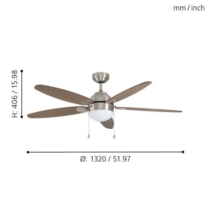 Eglo - Ανεμιστήρας οροφής 1xE14/60W/230V