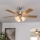 Eglo 35077 - Ανεμιστήρας οροφής LAS PALMAS 3xE27/40W/230V ματ χρώμιο/καφέ