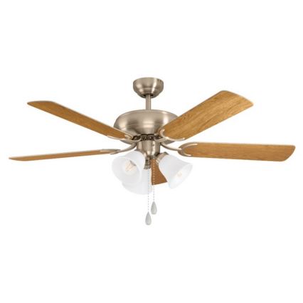 Eglo 35077 - Ανεμιστήρας οροφής LAS PALMAS 3xE27/40W/230V ματ χρώμιο/καφέ