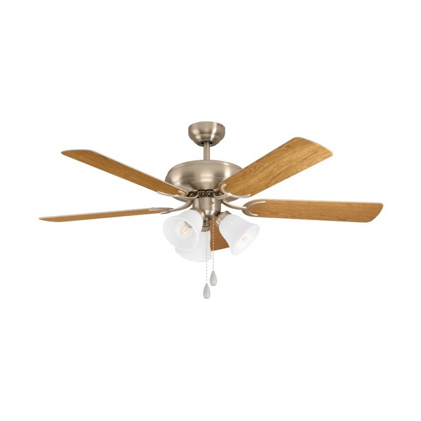 Eglo 35077 - Ανεμιστήρας οροφής LAS PALMAS 3xE27/40W/230V ματ χρώμιο/καφέ