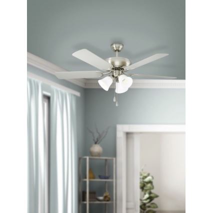 Eglo 35077 - Ανεμιστήρας οροφής LAS PALMAS 3xE27/40W/230V ματ χρώμιο/καφέ