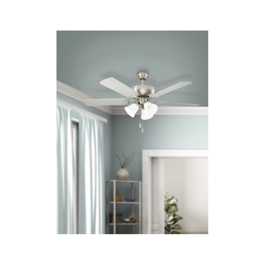 Eglo 35077 - Ανεμιστήρας οροφής LAS PALMAS 3xE27/40W/230V ματ χρώμιο/γκρι