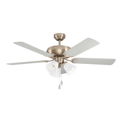 Eglo 35077 - Ανεμιστήρας οροφής LAS PALMAS 3xE27/40W/230V ματ χρώμιο/γκρι