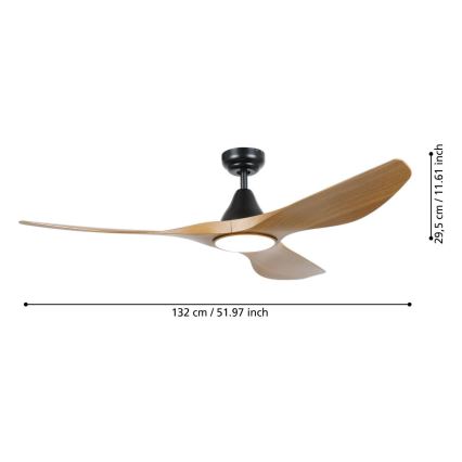 Eglo - LED ανεμιστήρας οροφής LED/19W/230V 3000/4000/5000K διάμ. 132 cm καφέ + τηλεχειριστήριο