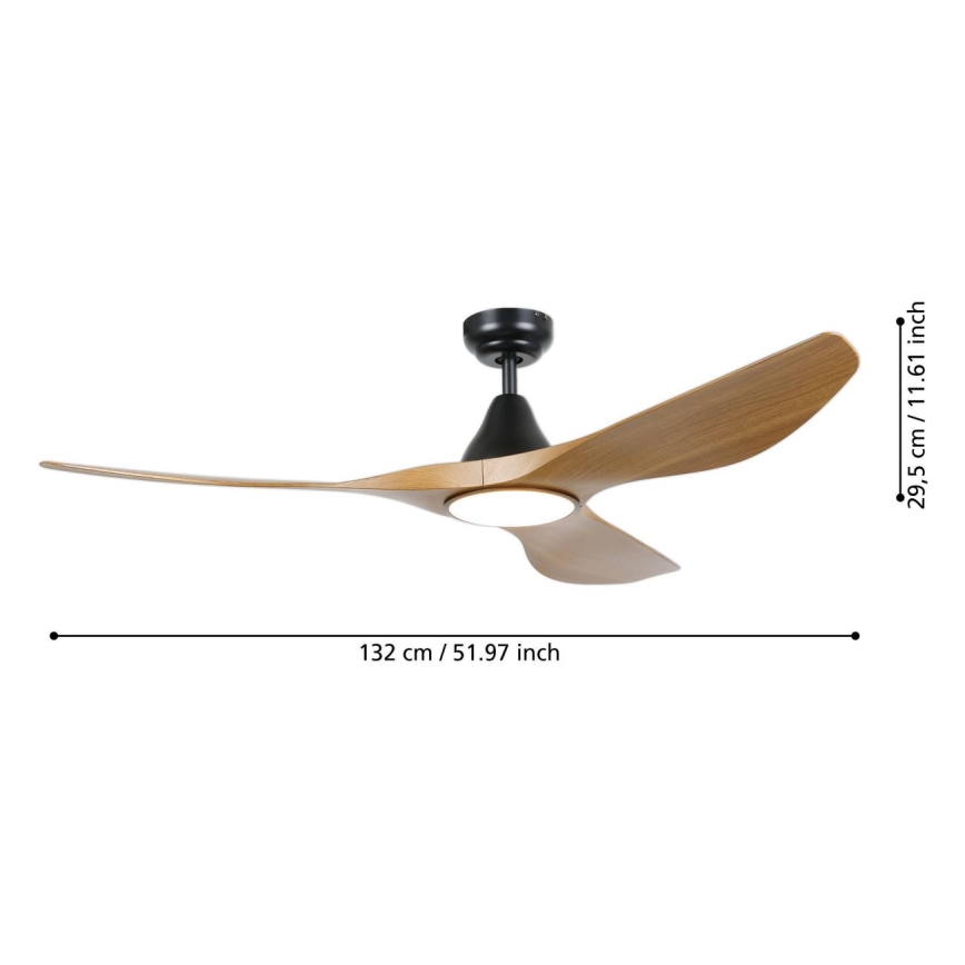 Eglo - LED ανεμιστήρας οροφής LED/19W/230V 3000/4000/5000K διάμ. 132 cm καφέ + τηλεχειριστήριο