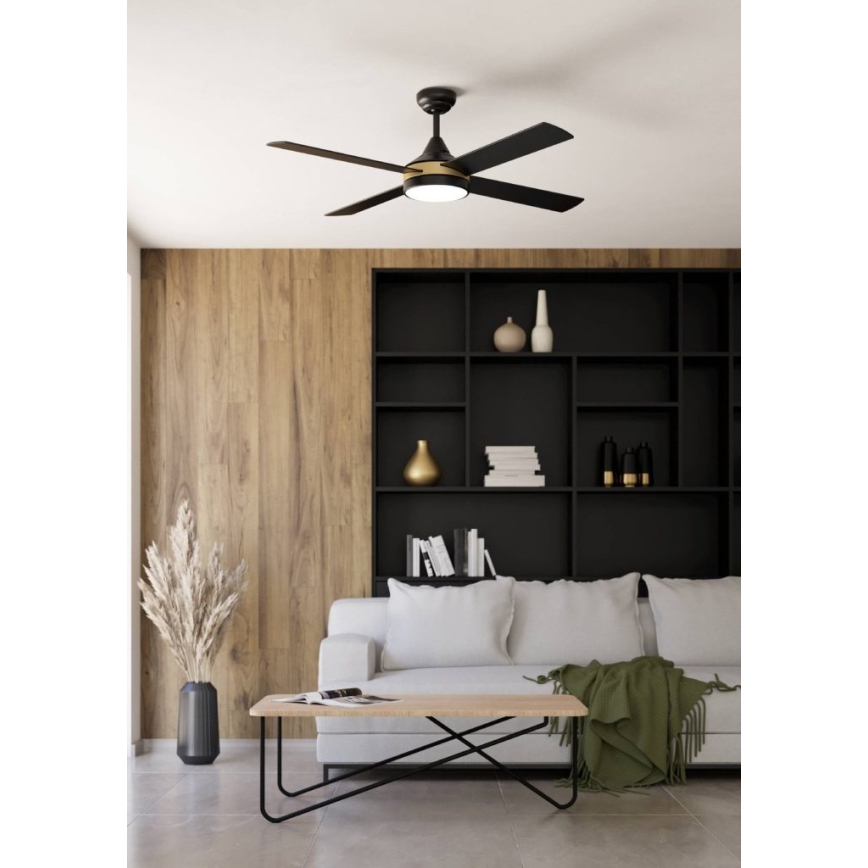 Eglo - Ανεμιστήρας οροφής LED 19W/230V 3000/4000/5000K Ø122 cm μαύρος + τηλεχειριστήριο