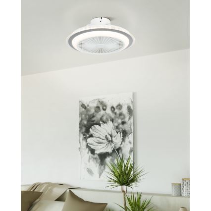 Eglo - Ανεμιστήρας οροφής LED ντιμαριζόμενος LED/25,5W/230V λευκό/γκρι 2700-6500K + τηλεχειριστήριο