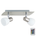 Eglo 35374 - LED RGB Ρυθμιζόμενο σποτ με δυο φώτα ENEA-C 2xE14/4W/230V + τηλεχειριστήριο