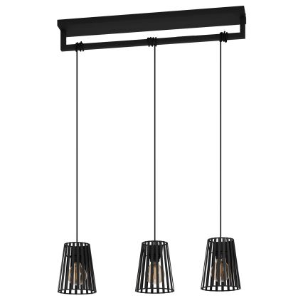 Eglo - Κρεμαστό φωτιστικό οροφής 3xE27/40W/230V μαύρο