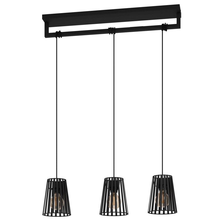 Eglo - Κρεμαστό φωτιστικό οροφής 3xE27/40W/230V μαύρο