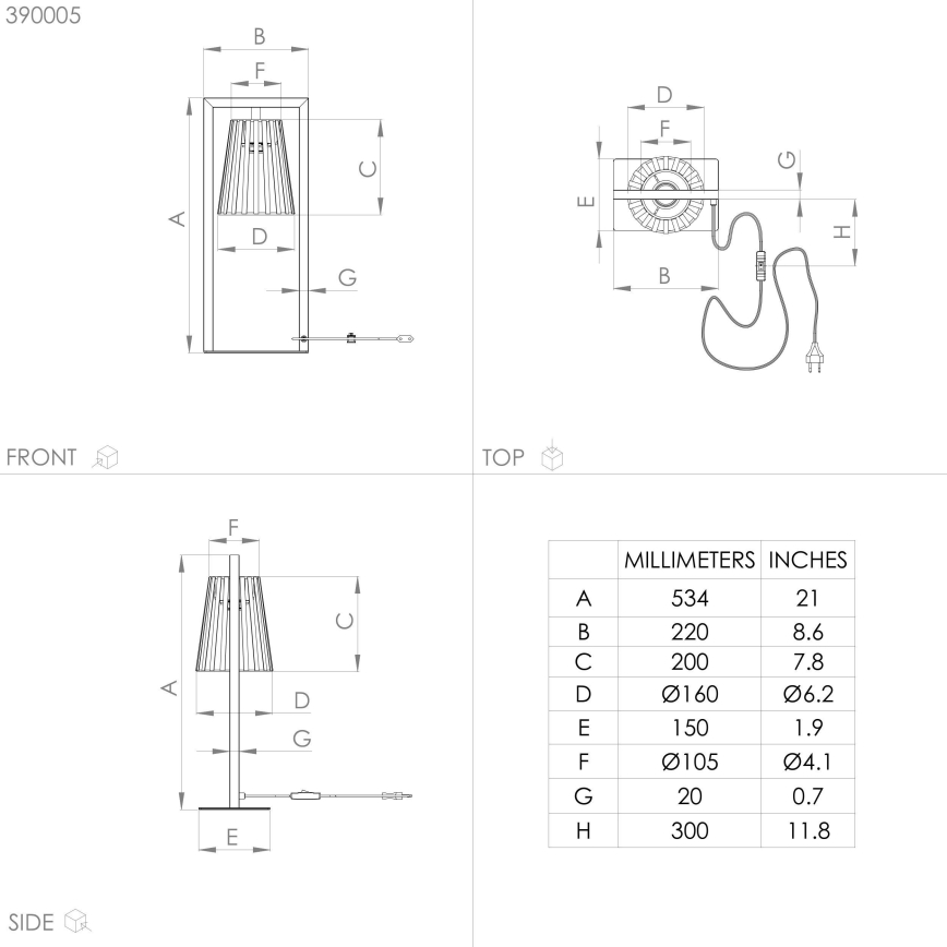 Eglo - Eπιτραπέζιο φωτιστικό 1xE27/40W/230V μαύρο